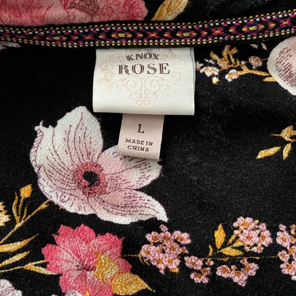 Knox Rose Floral Black Pink Buttoned Blouse Size L - Picture 3 of 14